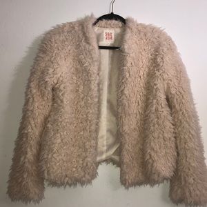 Creme faux fur jacket